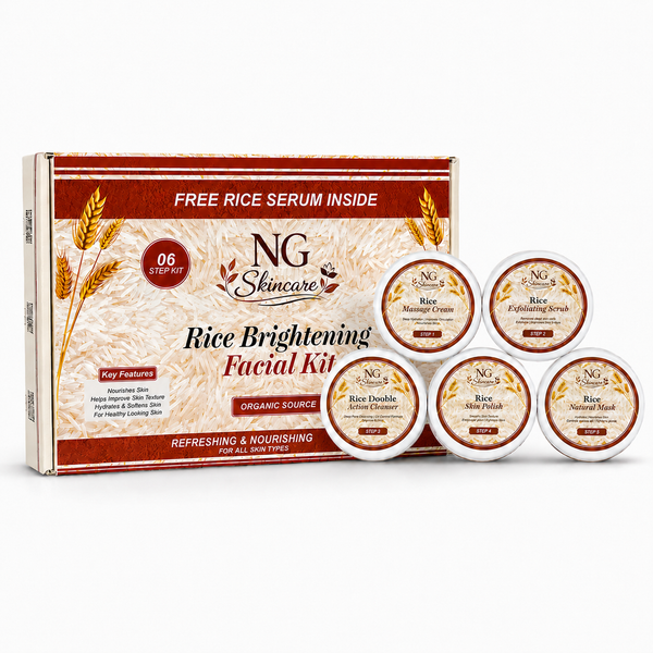 Rice Extract Facial Kit – 6-Step Complete Facial Kit (Free Rice Serum Inside)