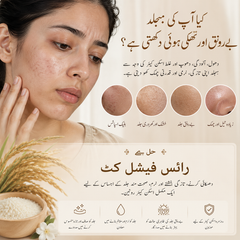 Rice Extract Facial Kit For Bright & Glowing Skin – 6-Step Complete Facial Kit (Free Rice Serum Inside)